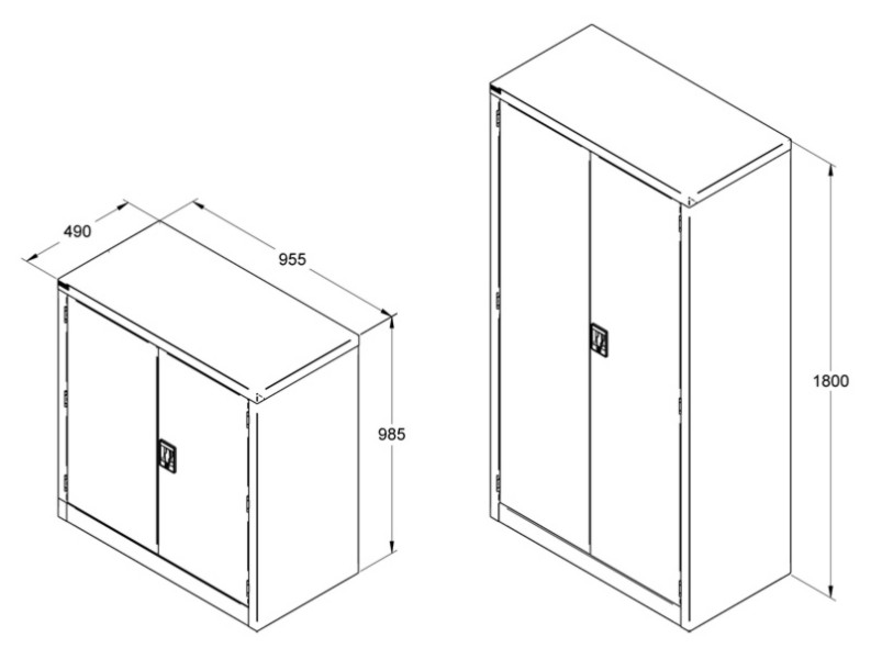 2.3.2.4 Storage Cabinet Dimensions 